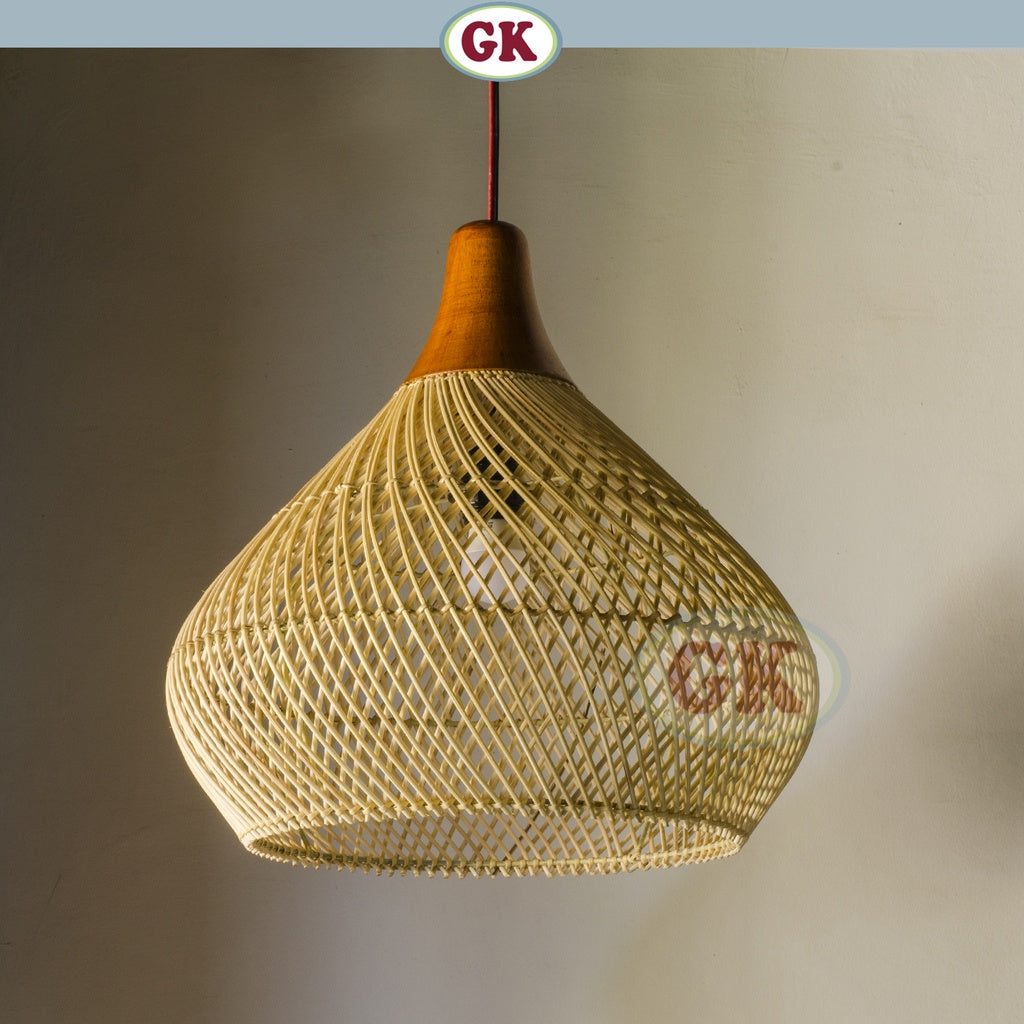 Kap Lampu Gantung Rotan KUBAH 01 - Dekorasi Lampu Cafe Restoran Rumah
