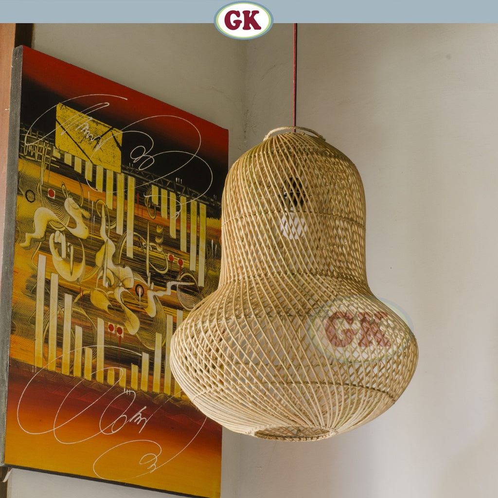 Kap Lampu Gantung Rotan BASIC 20 - Cafe Lampu Dekorasi