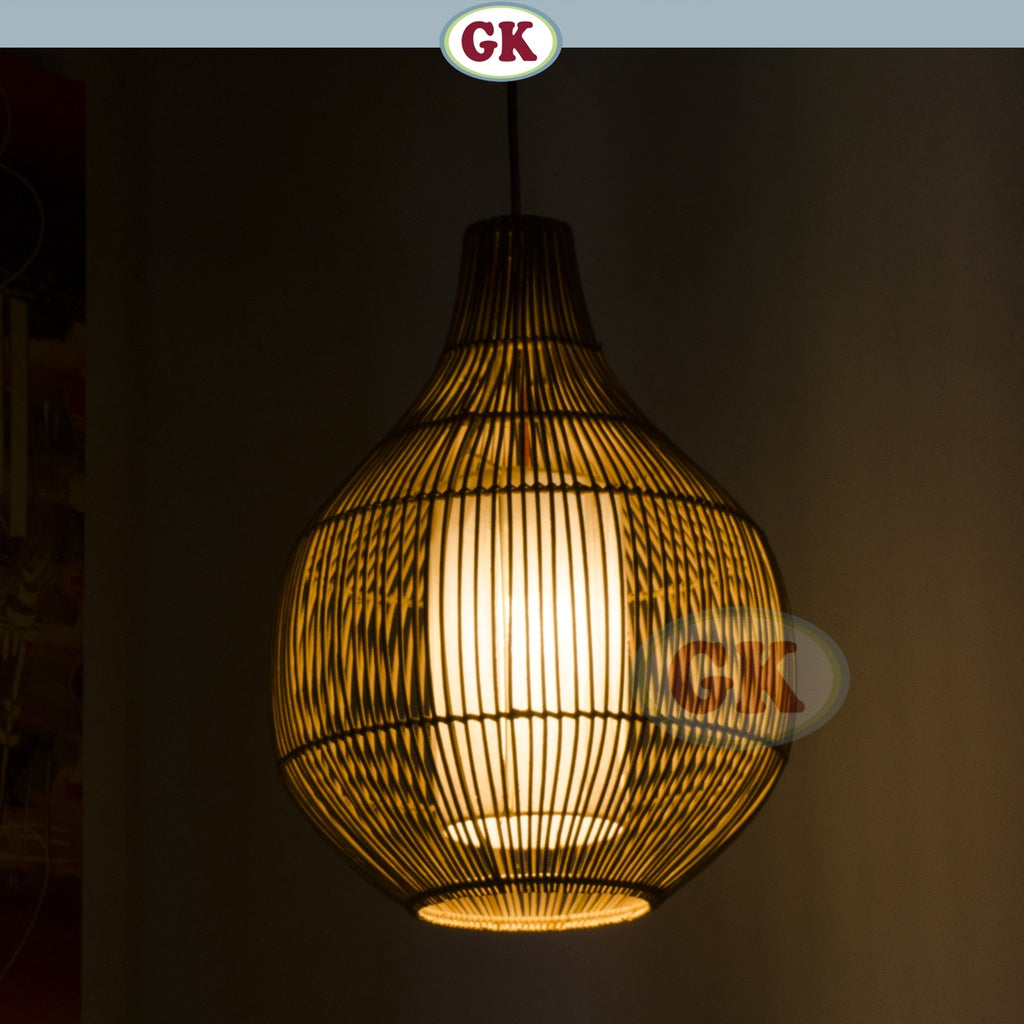 Kap Lampu Gantung Rotan LENTERA 05 D30 - Handcrafted Rattan Lampshade Perfect Interior Decor for Cafe, Resto, Hotel or Home.