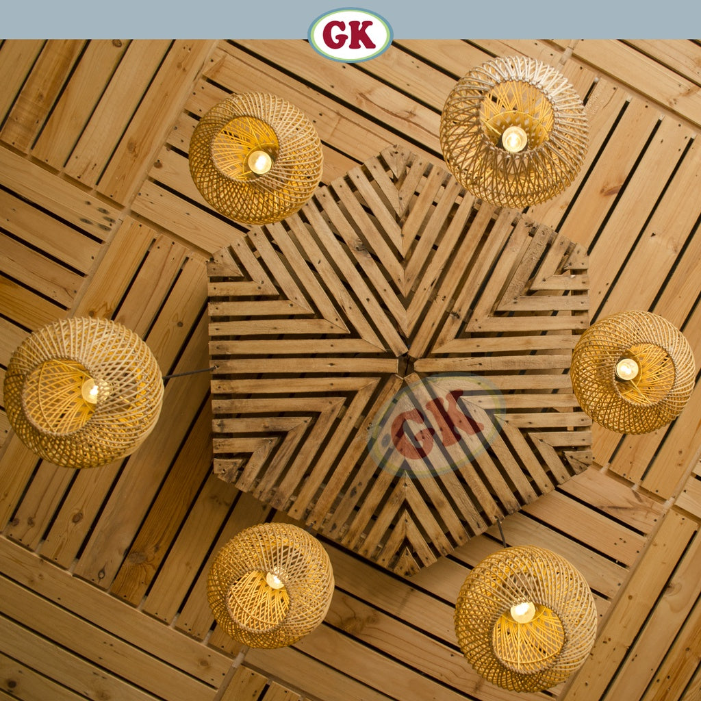 Kap Lampu Gantung Rotan BASIC 01 - Rattan Cafe Lamp Pendant