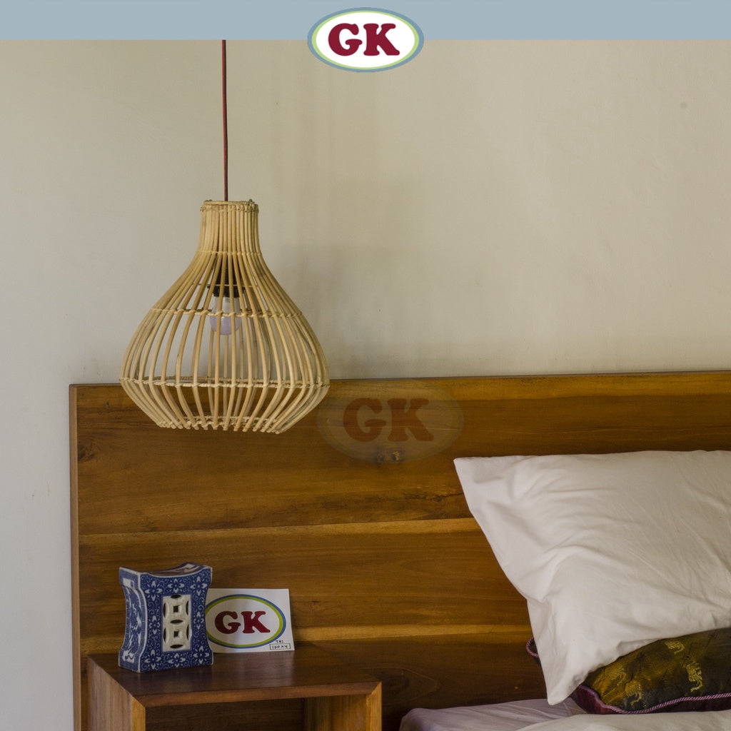 Kap Lampu Gantung Rotan BASIC 14 - Cover Rattan Gantung Tidur