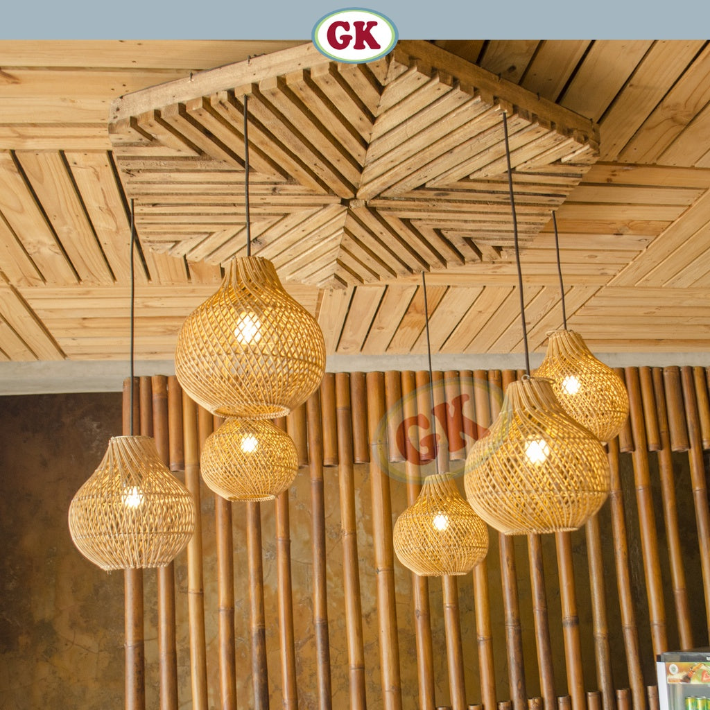 Kap Lampu Gantung Rotan BASIC 01 - Rattan Cafe Lamp Pendant