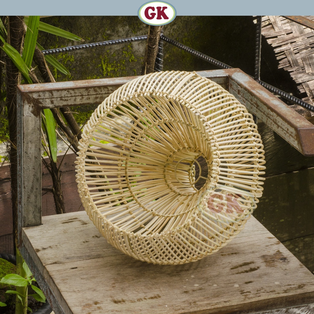 Kap Lampu Gantung Rotan BASIC 19 - Lampu Vintage Cafe