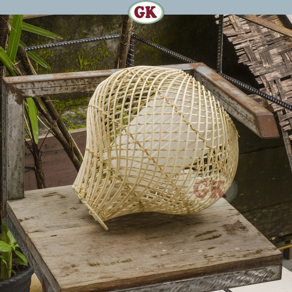 Kap Lampu Gantung Rotan LENTERA 03 - Handcrafted Rattan Lampshade Perfect Interior Decor for Cafe, Resto, Hotel or Home.