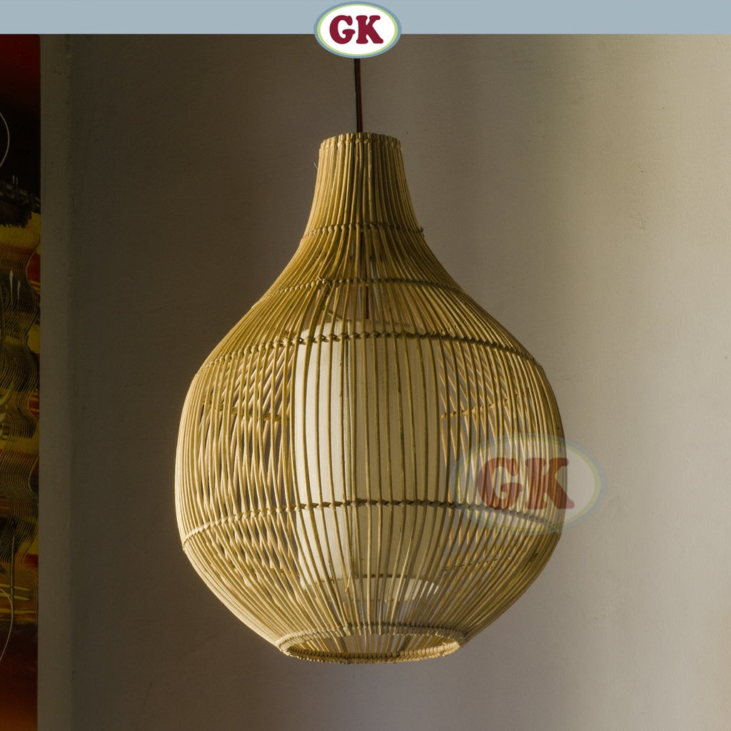 Kap Lampu Gantung Rotan LENTERA 05 D30 - Handcrafted Rattan Lampshade Perfect Interior Decor for Cafe, Resto, Hotel or Home.