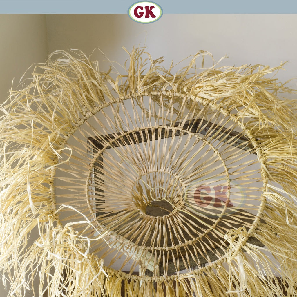 Kap Lampu Dinding Rotan RUSTIC 03 - Artistic Rattan Lampshade Perfect Interior Decor for Livingroom, Bedroom, or Longue.