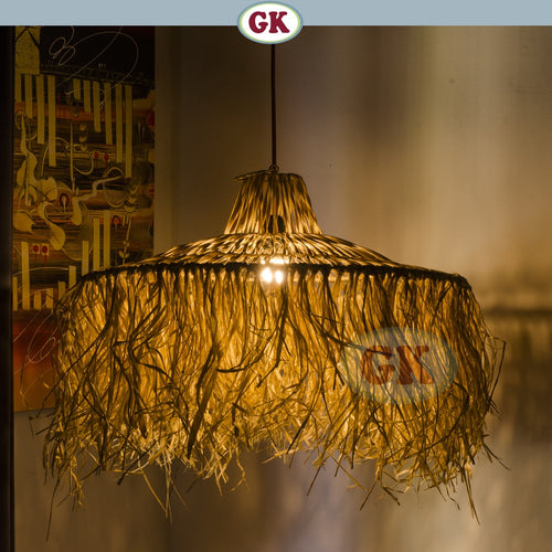 Kap Lampu Dinding Rotan RUSTIC 03 - Artistic Rattan Lampshade Perfect Interior Decor for Livingroom, Bedroom, or Longue.