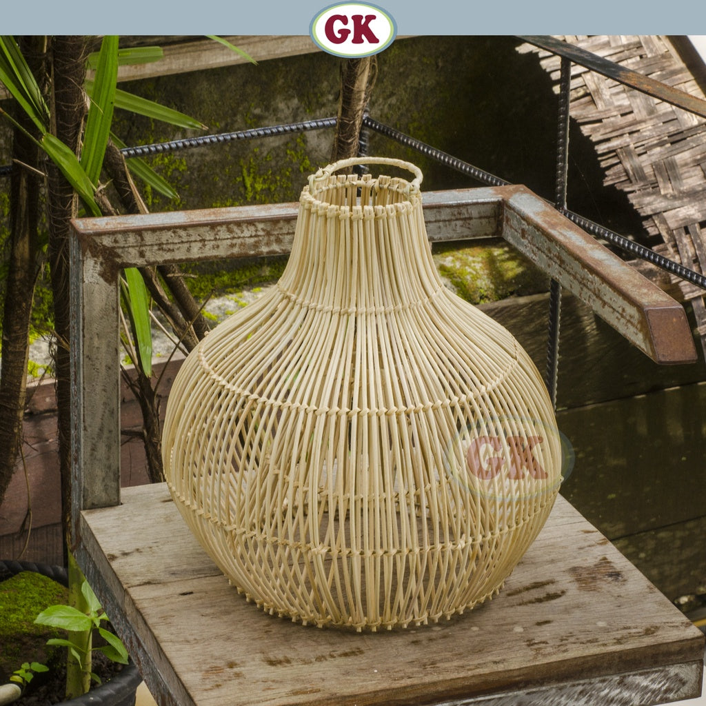 Kap Lampu Gantung Rotan BASIC 19 - Lampu Vintage Cafe