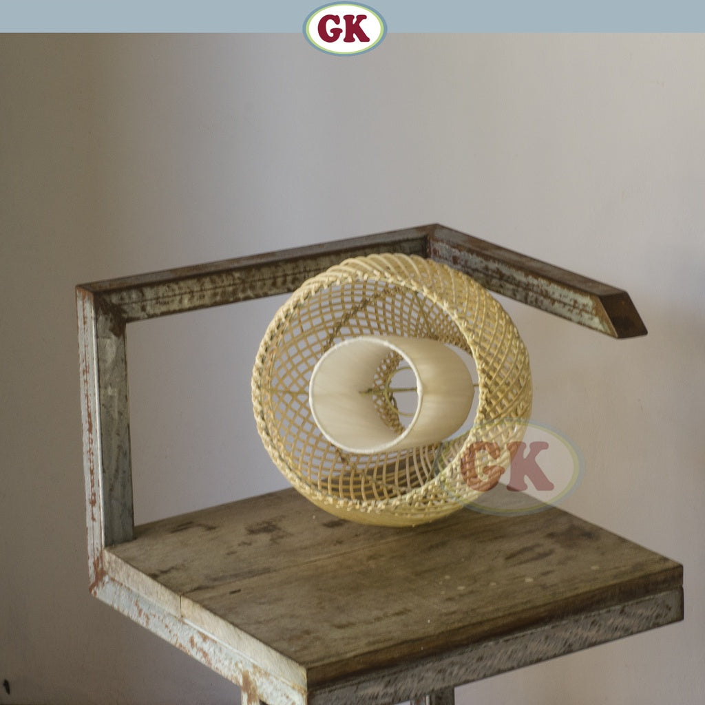 Kap Lampu Gantung Rotan LENTERA 04 D25 - Handcrafted Rattan Lampshade Perfect Interior Decor for Cafe, Resto, Hotel or Home.