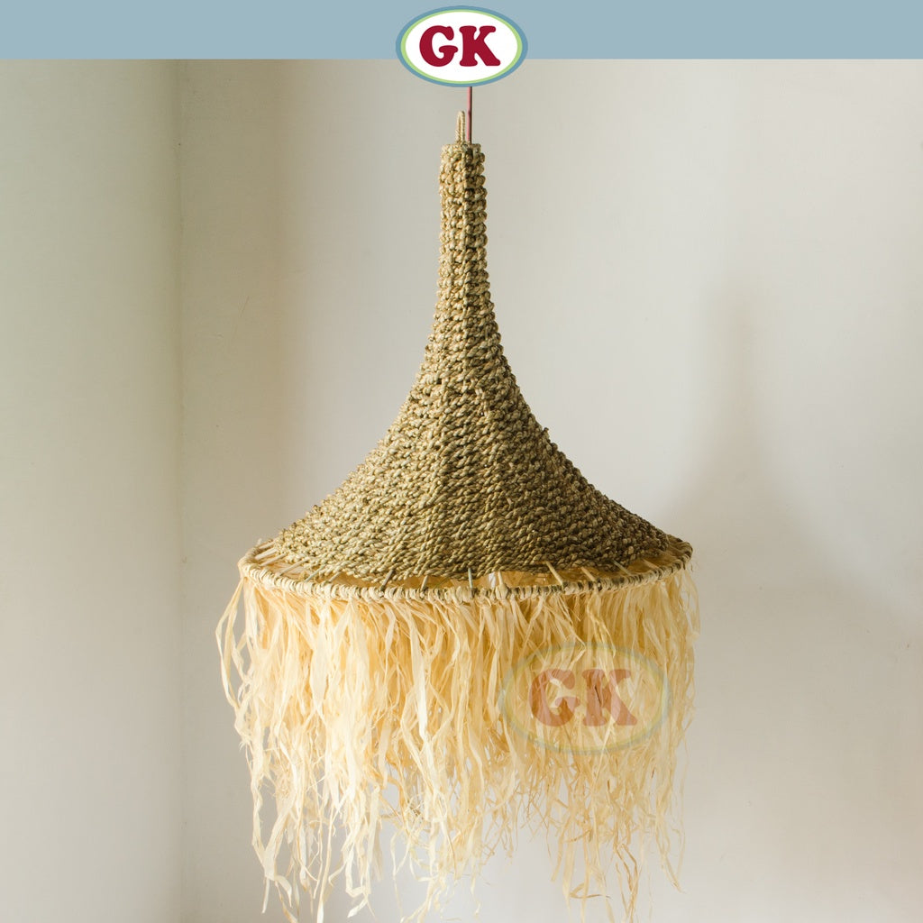 Kap Lampu Gantung Rotan RUSTIC 04 D50 - Artistic Rattan Lampshade Perfect Interior Decor for Livingroom, Bedroom, or Longue.