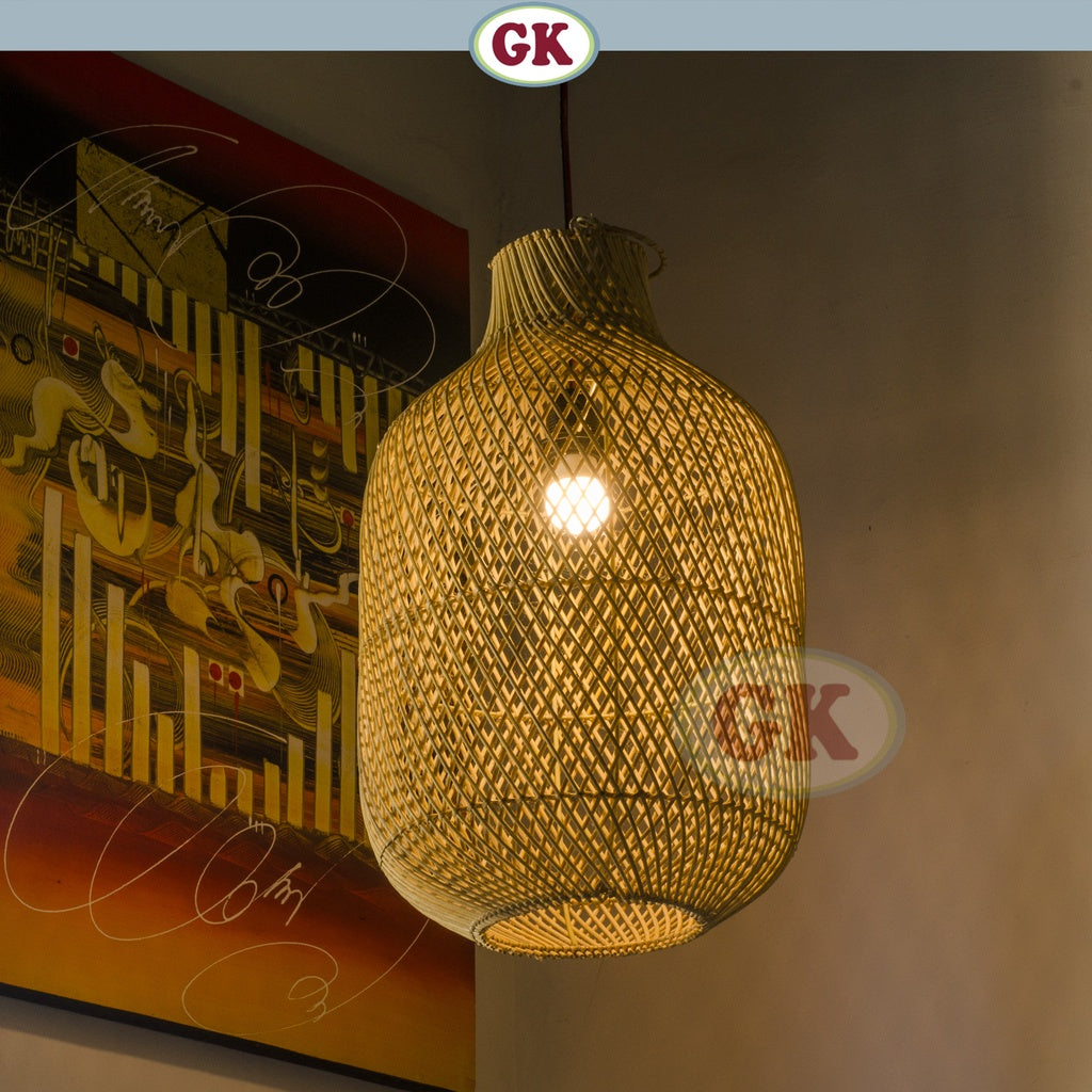 Kap Lampu Lampion BASIC 46 D30 - Handcrafted Rattan Table Lampshade Perfect Interior Decor For Livingroom, Bedroom, or Longue.