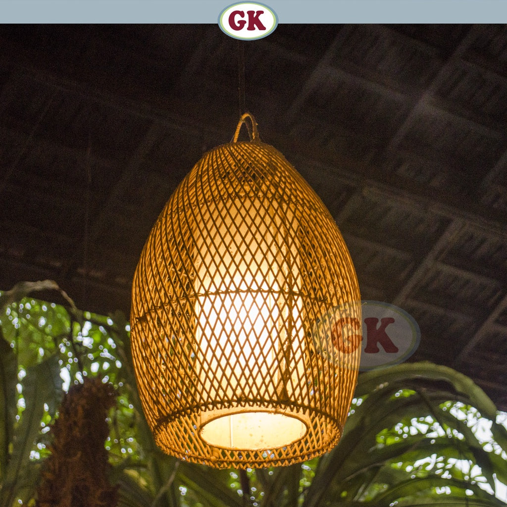 Kap Lampu Gantung Rotan LENTERA 04 D25 - Handcrafted Rattan Lampshade Perfect Interior Decor for Cafe, Resto, Hotel or Home.
