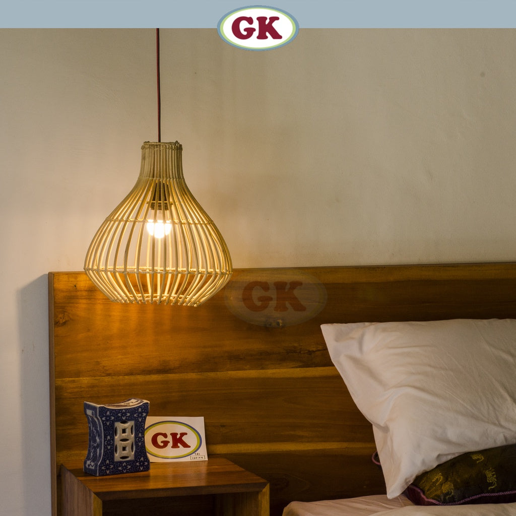 Kap Lampu Gantung Rotan BASIC 14 - Cover Rattan Gantung Tidur