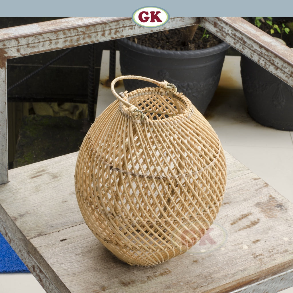 Kap Lampu Gantung Rotan BASIC 08 - lampu Rotan Dekorasi Hias