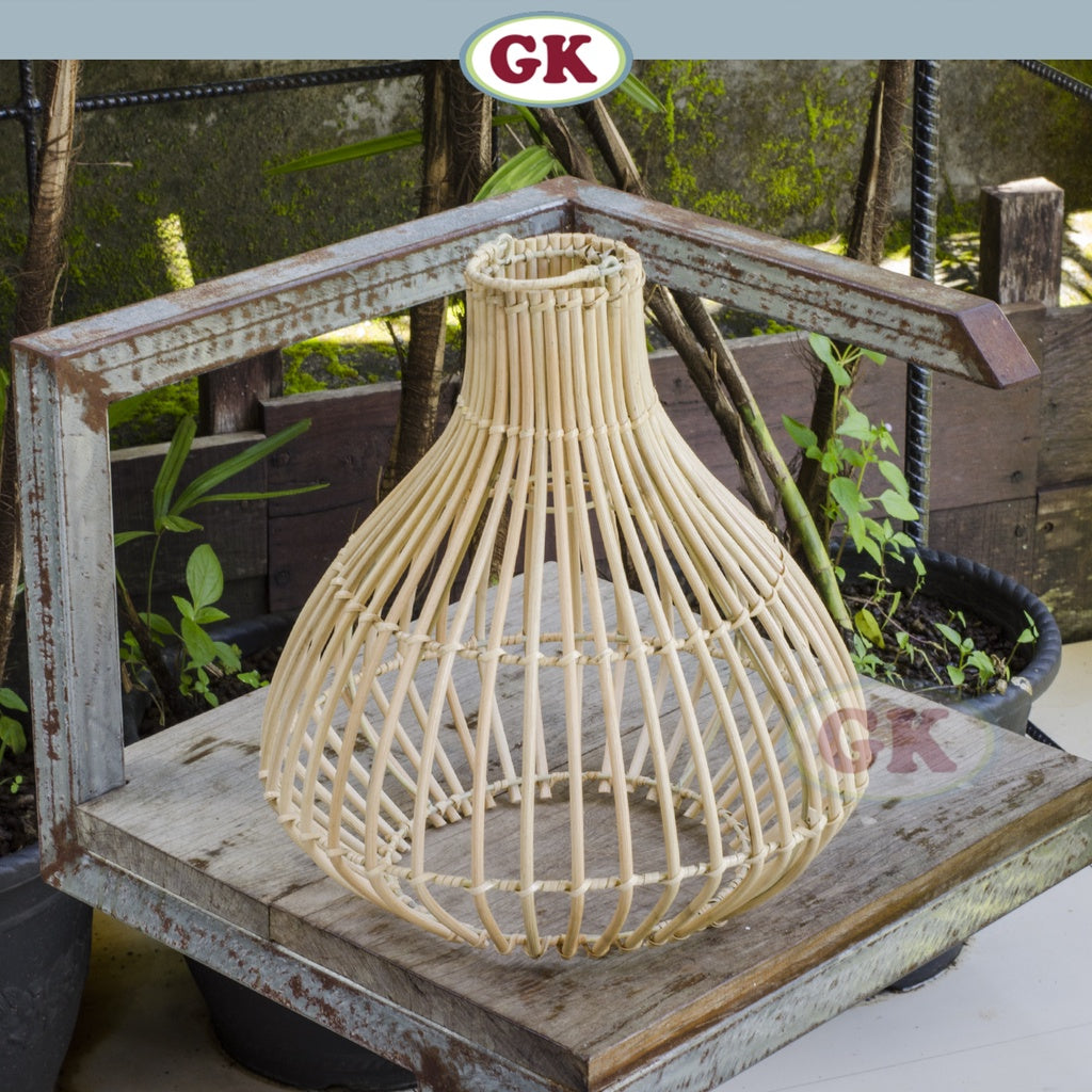 Kap Lampu Gantung Rotan BASIC 14 - Cover Rattan Gantung Tidur