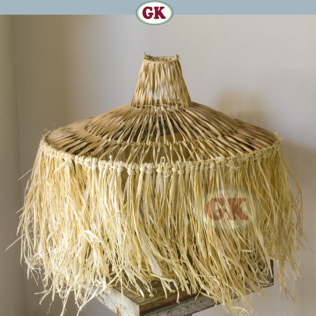 Kap Lampu Dinding Rotan RUSTIC 03 - Artistic Rattan Lampshade Perfect Interior Decor for Livingroom, Bedroom, or Longue.