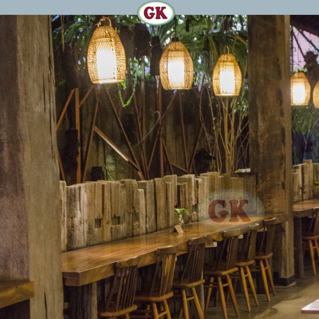 Kap Lampu Gantung Rotan LENTERA 04 D25 - Handcrafted Rattan Lampshade Perfect Interior Decor for Cafe, Resto, Hotel or Home.