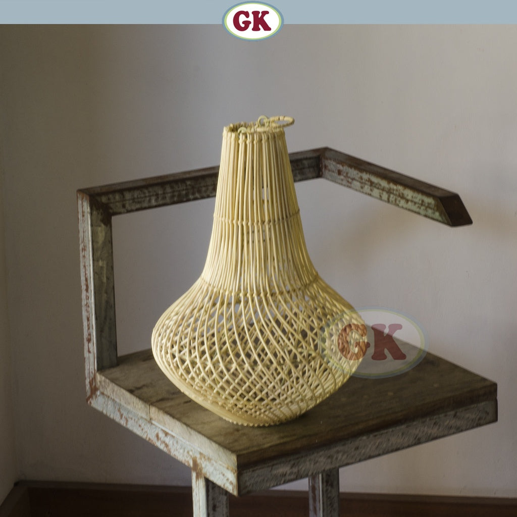 Kap Lampu Gantung Rotan BASIC 24 - Dekorasi Rotan Lampu Interior Kafe