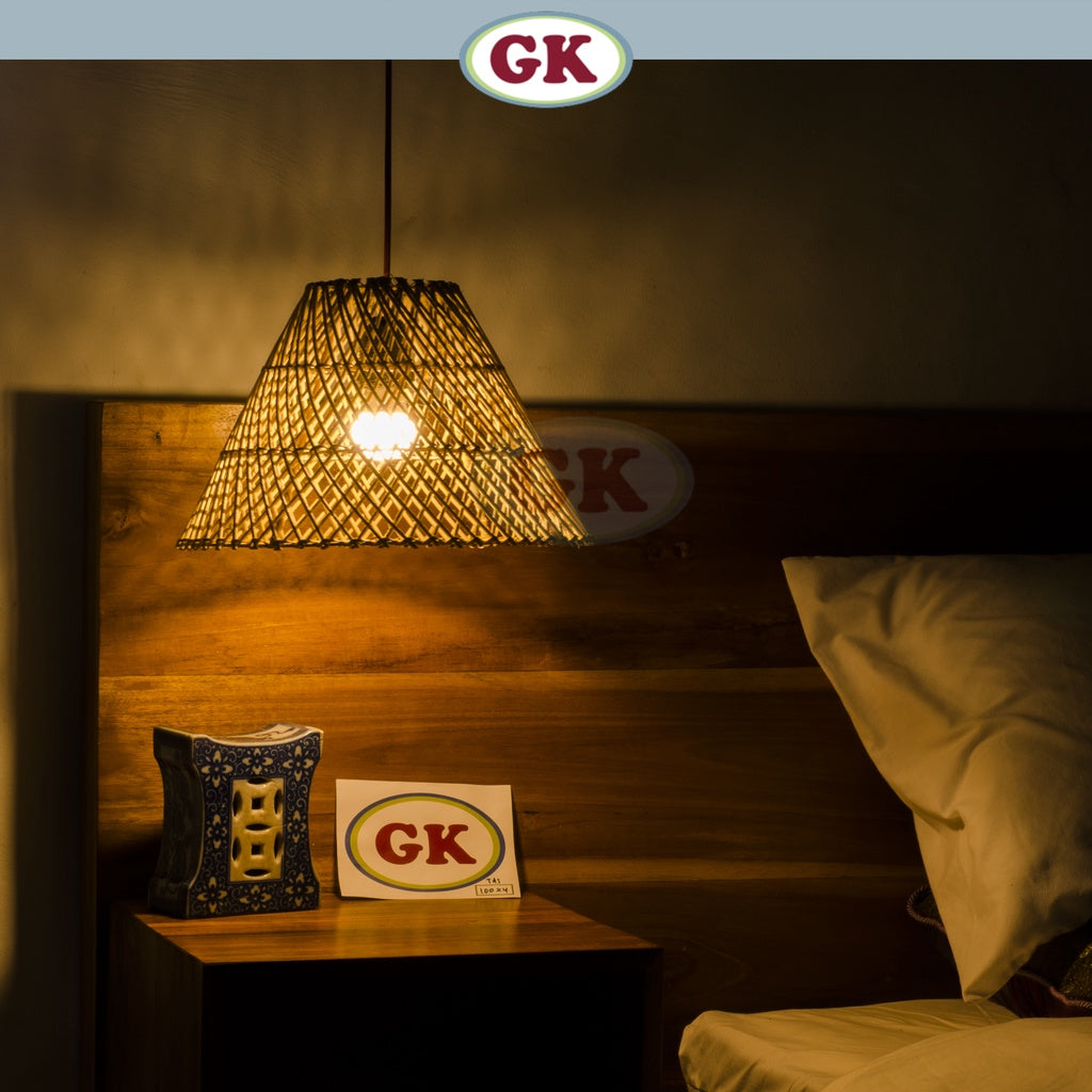 Kap Lampu Gantung Rotan BASIC 91 D30 - Handcrafted Rattan Lampshade Perfect Interior Decor For Cafe, Resto, or Home.
