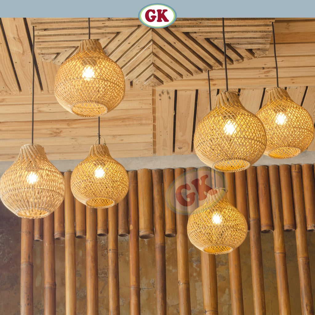 Kap Lampu Gantung Rotan BASIC 01 - Rattan Cafe Lamp Pendant
