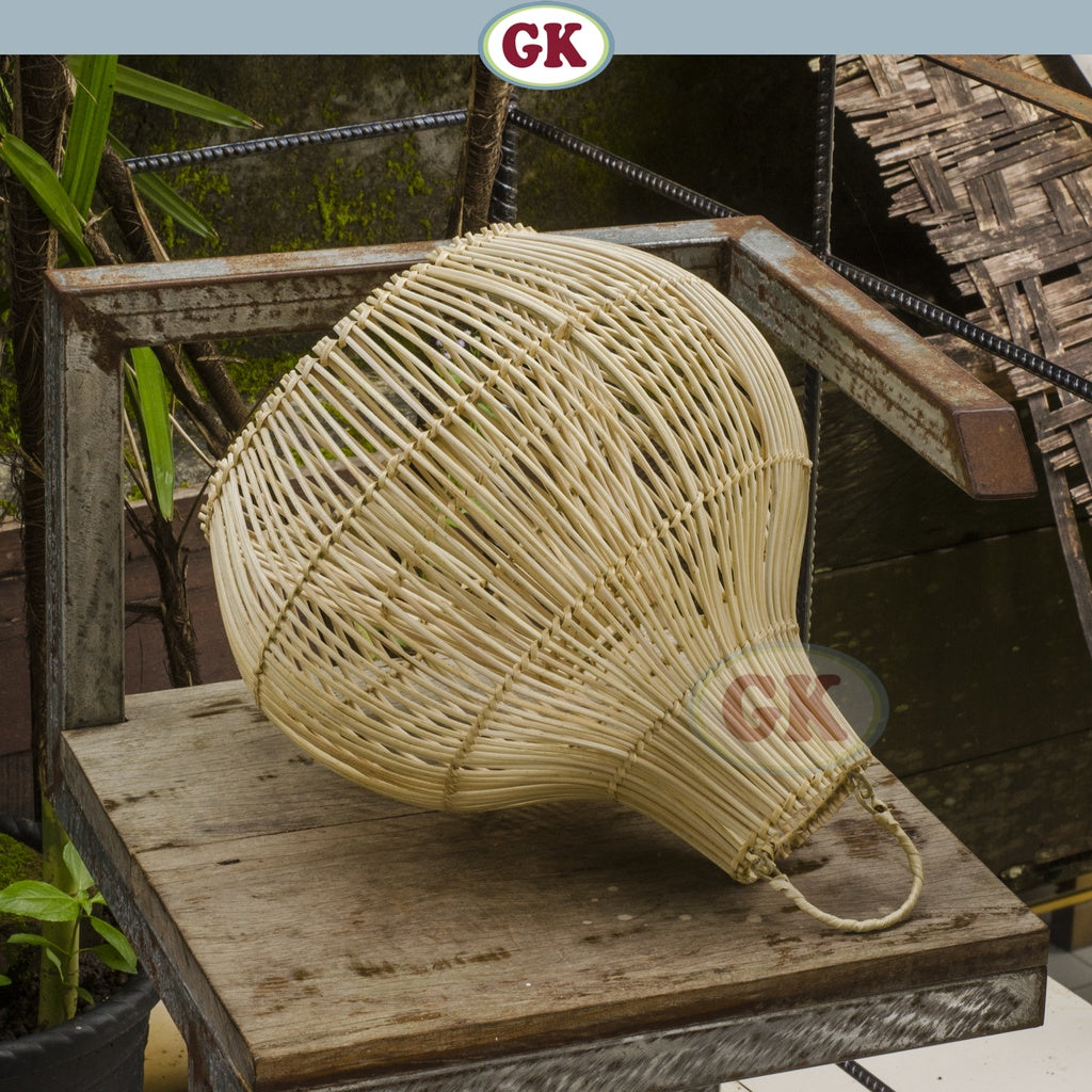 Kap Lampu Gantung Rotan BASIC 19 - Lampu Vintage Cafe