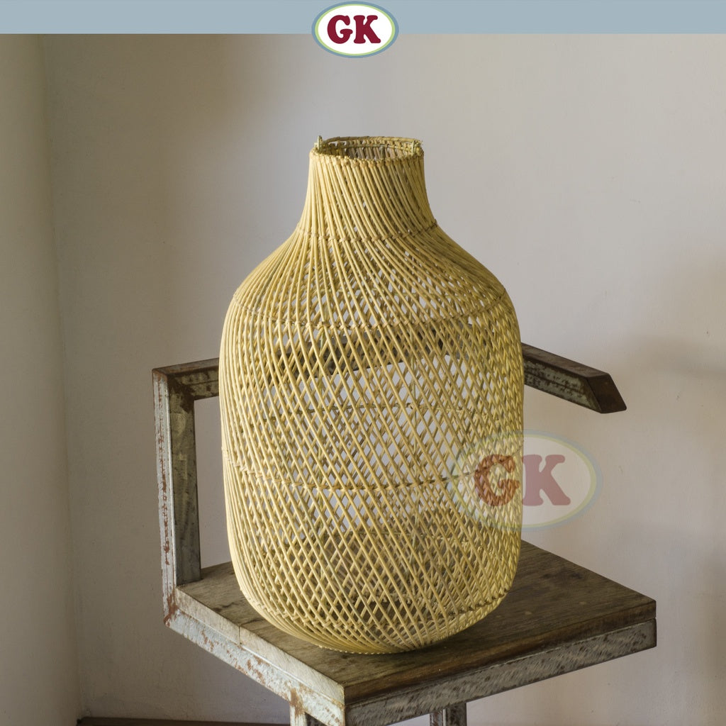 Kap Lampu Lampion BASIC 46 D30 - Handcrafted Rattan Table Lampshade Perfect Interior Decor For Livingroom, Bedroom, or Longue.