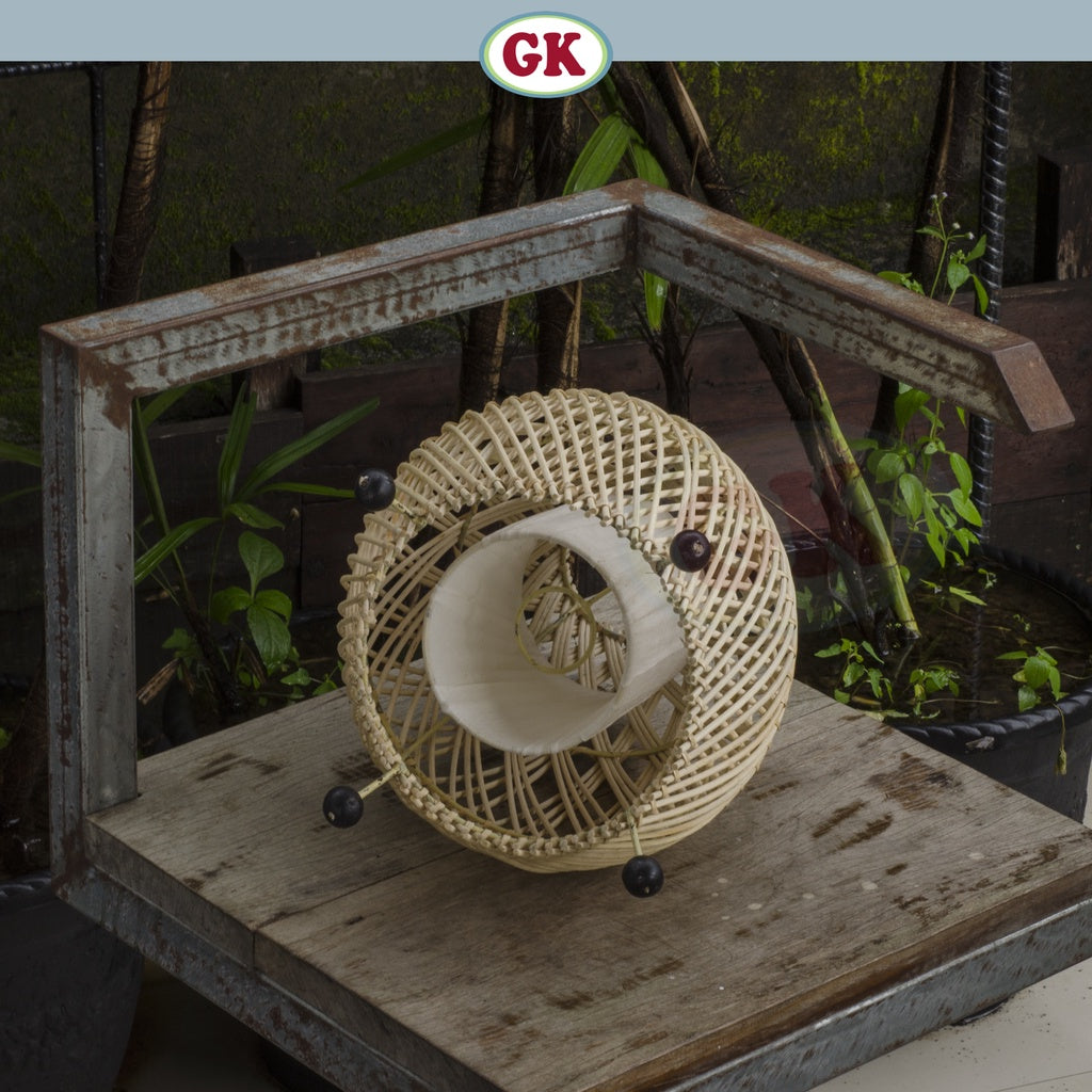 Kap Lampu Meja BASIC 82 D20 - Handcrafted Rattan Lampshade Perfect Interior Decor for Livingroom, Bedroom, or Longue.