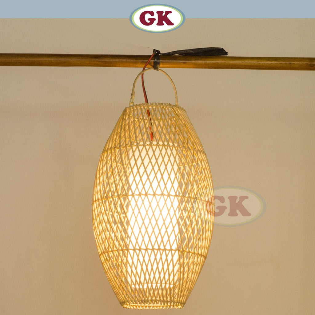 Kap Lampu Gantung Rotan LENTERA 01 D25 - Handcrafted Rattan Lampshade Perfect Interior Decor for Cafe, Resto, Hotel or Home.