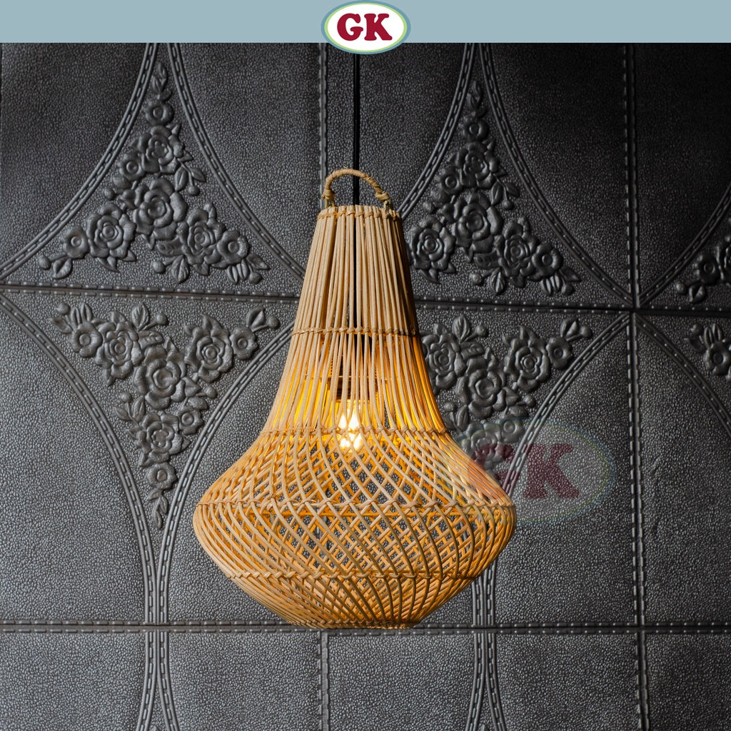 Kap Lampu Gantung Rotan BASIC 24 - Dekorasi Rotan Lampu Interior Kafe