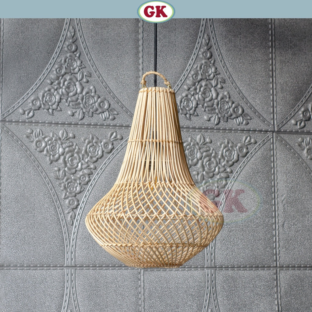 Kap Lampu Gantung Rotan BASIC 24 - Dekorasi Rotan Lampu Interior Kafe