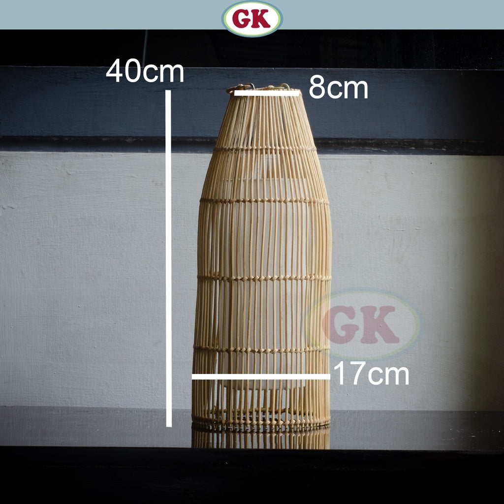 Kap Lampu Gantung Rotan LENTERA 06 D17 - Handcrafted Rattan Lampshade Perfect Interior Decor for Cafe, Resto, Hotel or Home.
