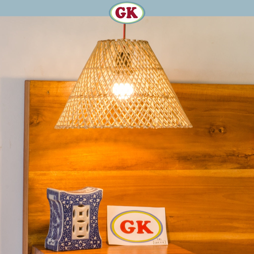 Kap Lampu Gantung Rotan BASIC 91 D30 - Handcrafted Rattan Lampshade Perfect Interior Decor For Cafe, Resto, or Home.