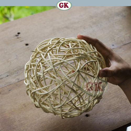 Kap Lampu Bola BASIC 64 D20 - Handcrafted Rattan Lampshade Perfect Interior Decor for Cafe, Resto, Hotel or Home.