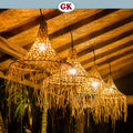 Kap Lampu Gantung Rotan RUSTIC 01 - Artistic Rattan Lampshade Perfect Interior Decor for Livingroom, Bedroom, or Longue.