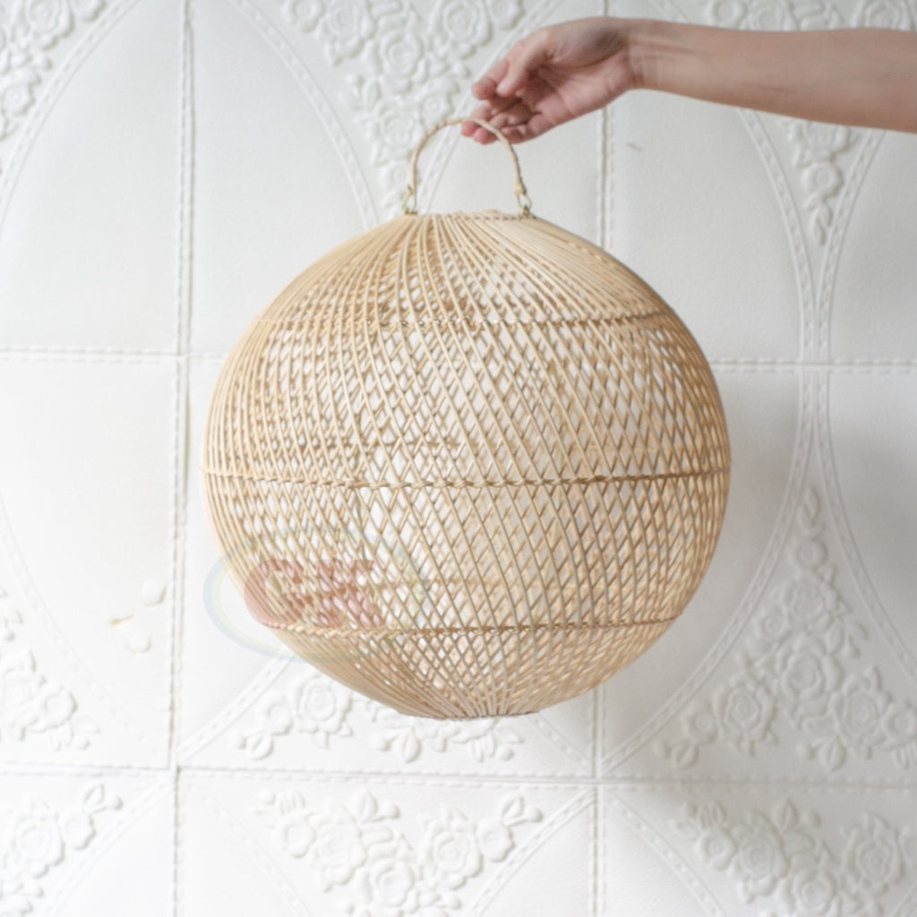 Kap Lampu Rotan BASIC 25 - Rattan Unique Lamp Decoration For Cafe / Resto etc