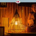 Kap Lampu Kafe BASIC 12 Lampu Gantung Rotan