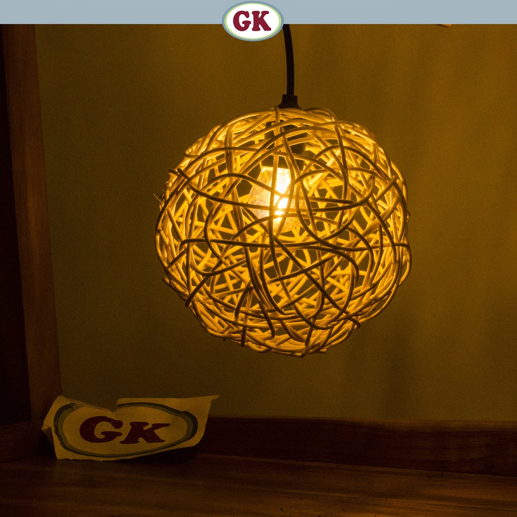 Kap Lampu Bola BASIC 64 D20 - Handcrafted Rattan Lampshade Perfect Interior Decor for Cafe, Resto, Hotel or Home.