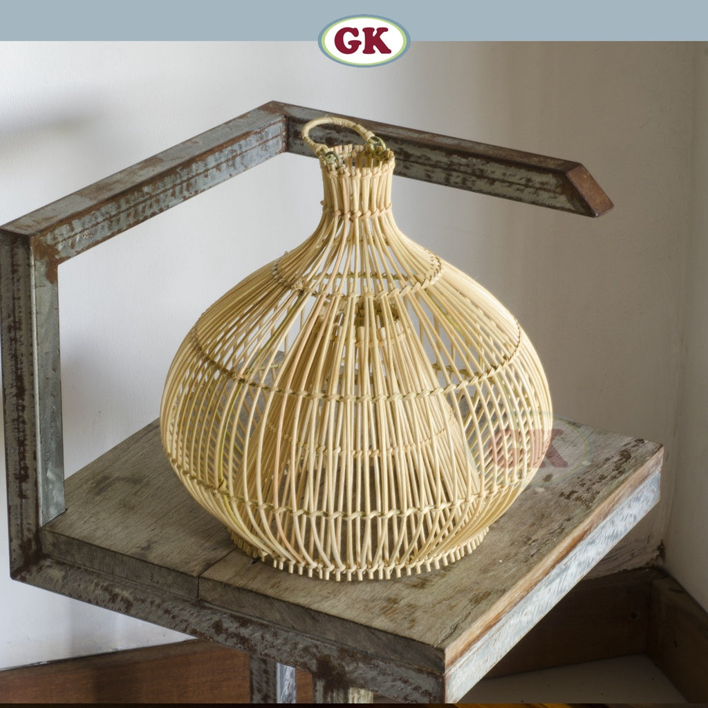 Kap Lampu Gantung Rotan BASIC 84 D30 - Handcrafted Rattan Lampshade Perfect Interior Decor for Livingroom, Bedroom, or Longue.