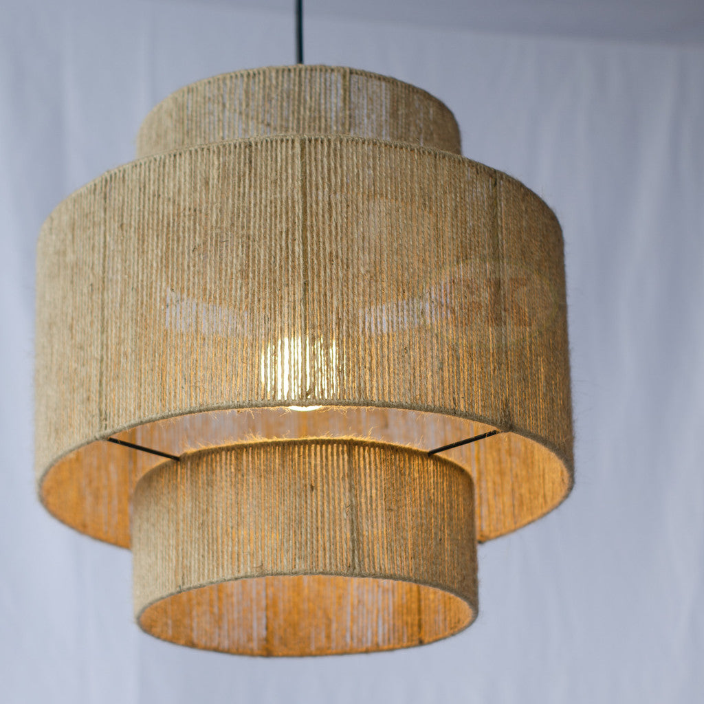 Kap Lampu Gantung Rumbai RUSTIC 47 D40 - Artistic Lampshade Perfect Interior Decor for Livingroom, Bedroom, or Longue.