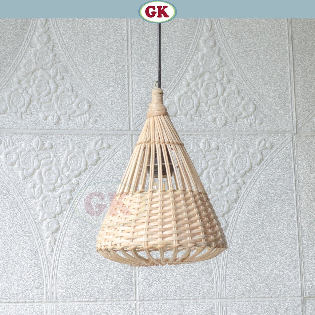 Kap Lampu Gantung Rotan BASIC 13 D20 - Rattan Unique Interior Lamp Decoration For Cozy Cafe, Resto or Home.