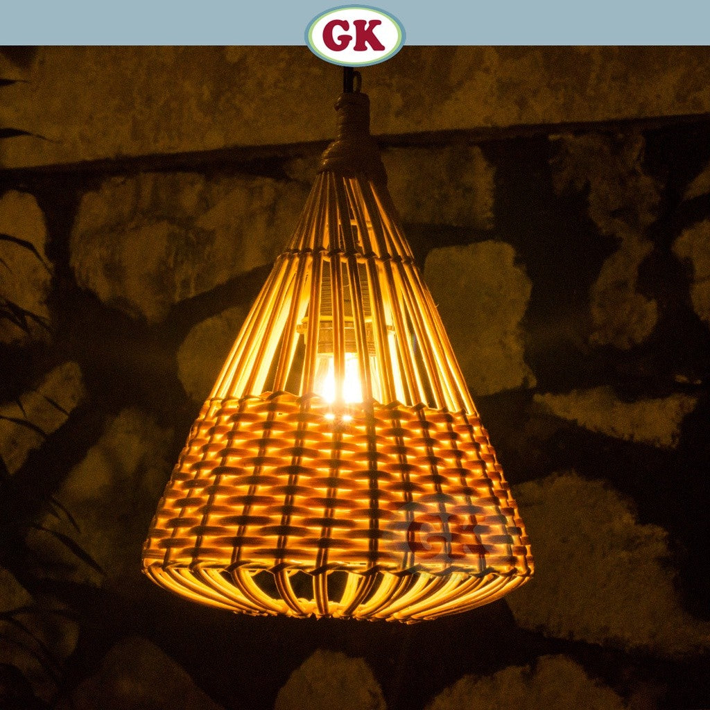 Kap Lampu Gantung Rotan BASIC 13 D20 - Rattan Unique Interior Lamp Decoration For Cozy Cafe, Resto or Home.
