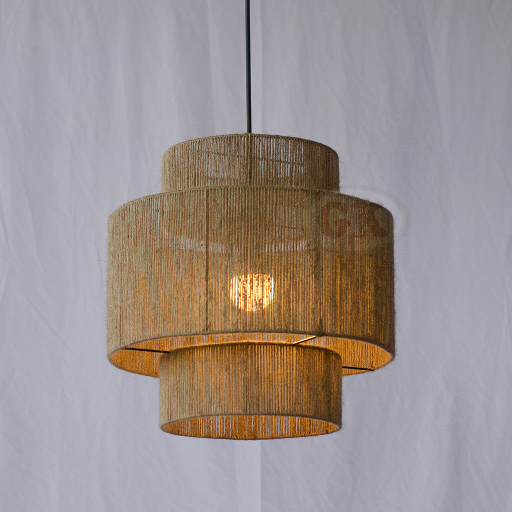 Kap Lampu Gantung Rumbai RUSTIC 47 D40 - Artistic Lampshade Perfect Interior Decor for Livingroom, Bedroom, or Longue.