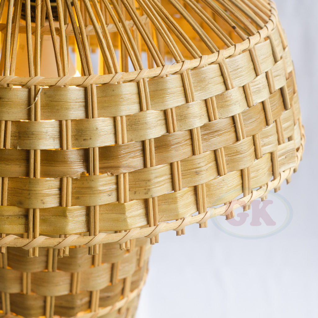 Kap Lampu Gantung Rotan RUSTIC 12 D30 - Artistic Rattan Lampshade Perfect Interior Decor for Livingroom, Bedroom, or Longue.