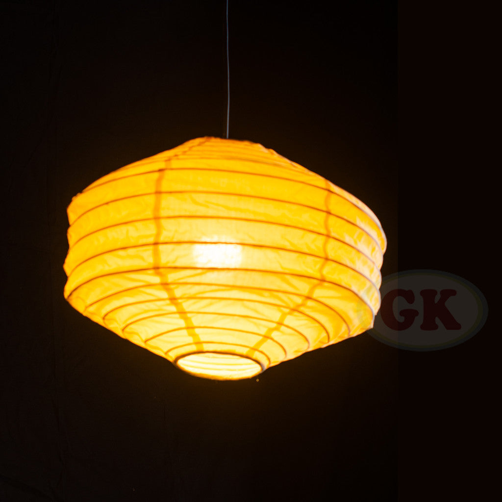 Kap Lampu Gantung Rotan LENTERA 18 D40 - Japandi Lantern Pendant Lampshade with Soft Warm Glow for Minimalist Interior Decor.