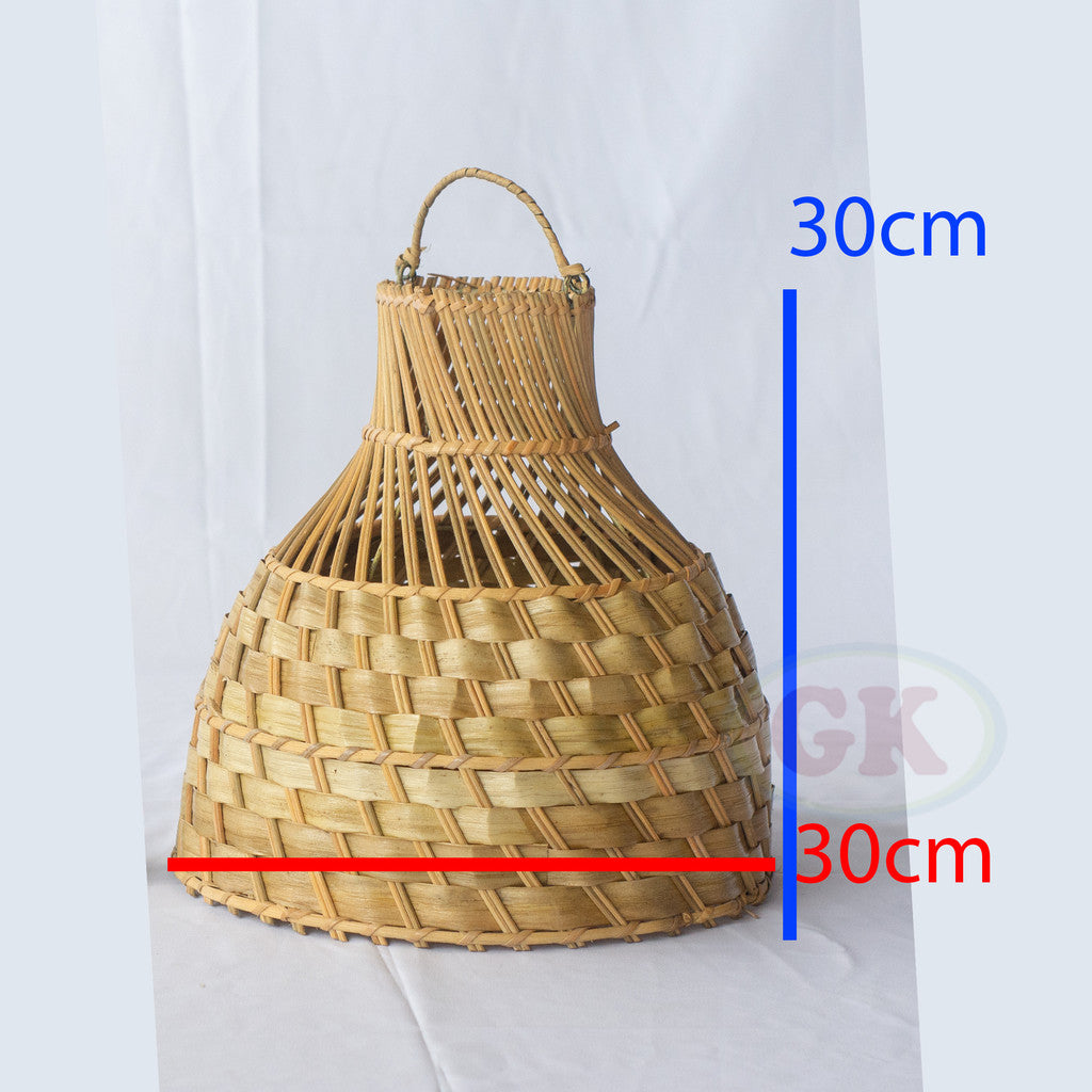 Kap Lampu Gantung Rotan RUSTIC 10 D30 - Artistic Rattan Lampshade Perfect Interior Decor for Livingroom, Bedroom, or Longue.