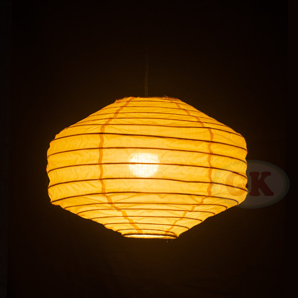 Kap Lampu Gantung Rotan LENTERA 18 D40 - Japandi Lantern Pendant Lampshade with Soft Warm Glow for Minimalist Interior Decor.