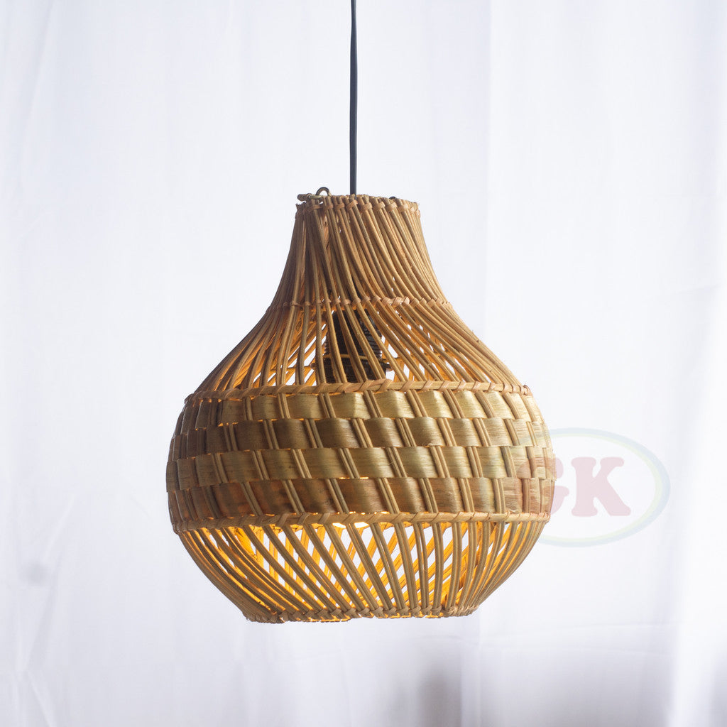 Kap Lampu Gantung Rotan RUSTIC 09 D25 - Artistic Rattan Lampshade Perfect Interior Decor for Livingroom, Bedroom, or Longue.