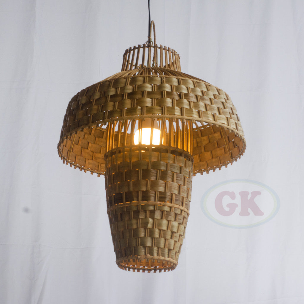 Kap Lampu Gantung Rotan RUSTIC 12 D30 - Artistic Rattan Lampshade Perfect Interior Decor for Livingroom, Bedroom, or Longue.