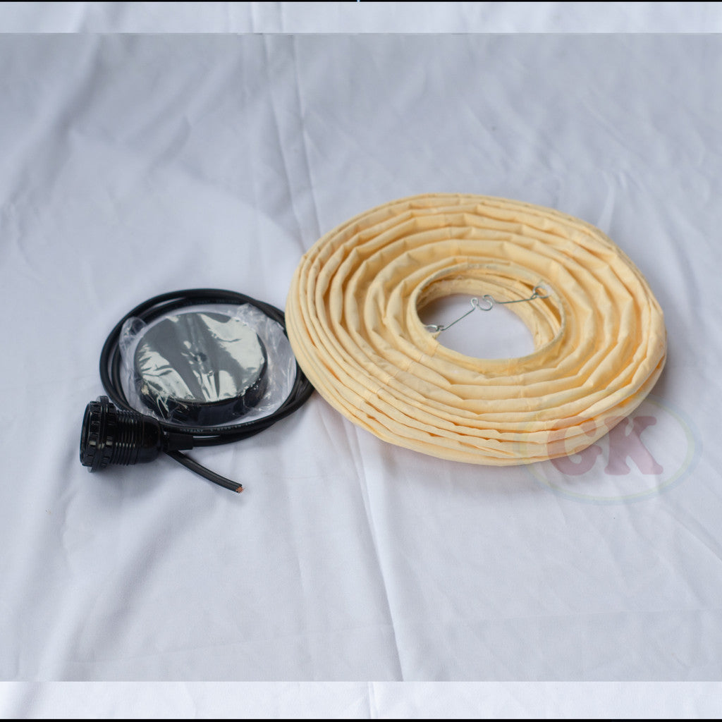 Kap Lampu Gantung Rotan LENTERA 18 D40 - Japandi Lantern Pendant Lampshade with Soft Warm Glow for Minimalist Interior Decor.