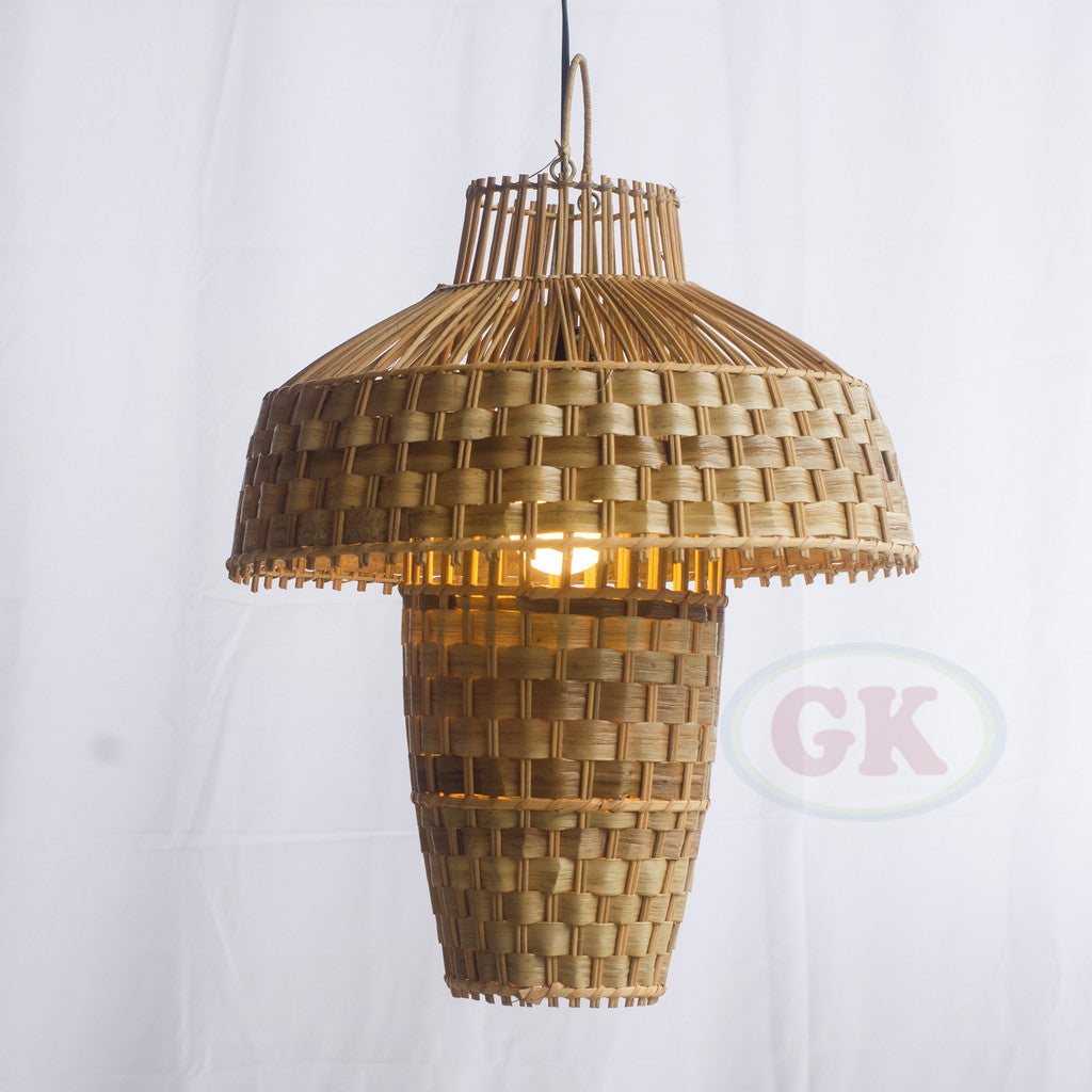 Kap Lampu Gantung Rotan RUSTIC 12 D30 - Artistic Rattan Lampshade Perfect Interior Decor for Livingroom, Bedroom, or Longue.
